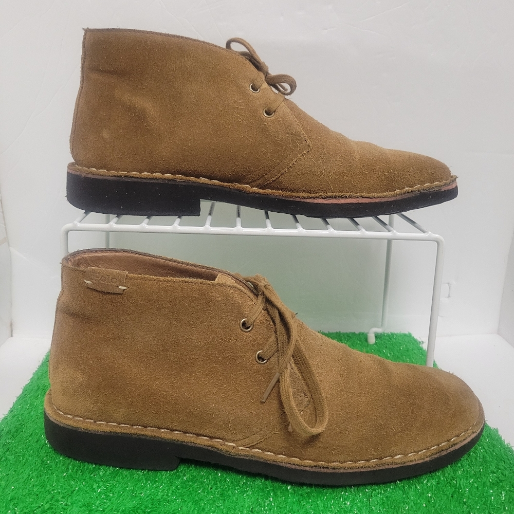 Polo Ralph Lauren Talan Chukka Boots Brown Suede Leather Preppy  Sz 9.5 Men's